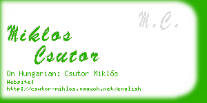 miklos csutor business card